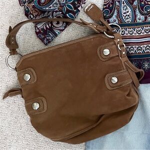 DKNY Suede Shoulder Bag